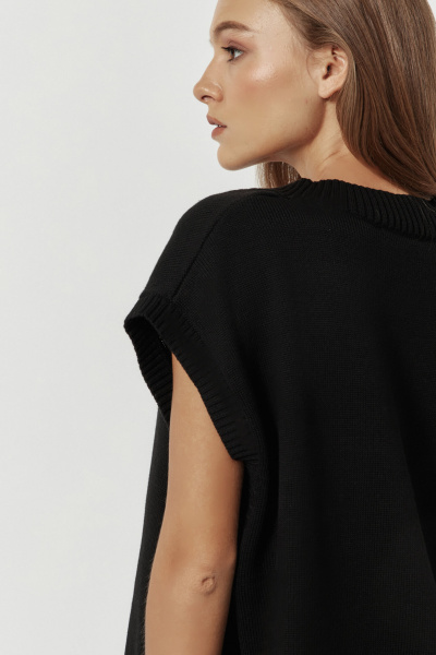 Жилет вязаный (черный)